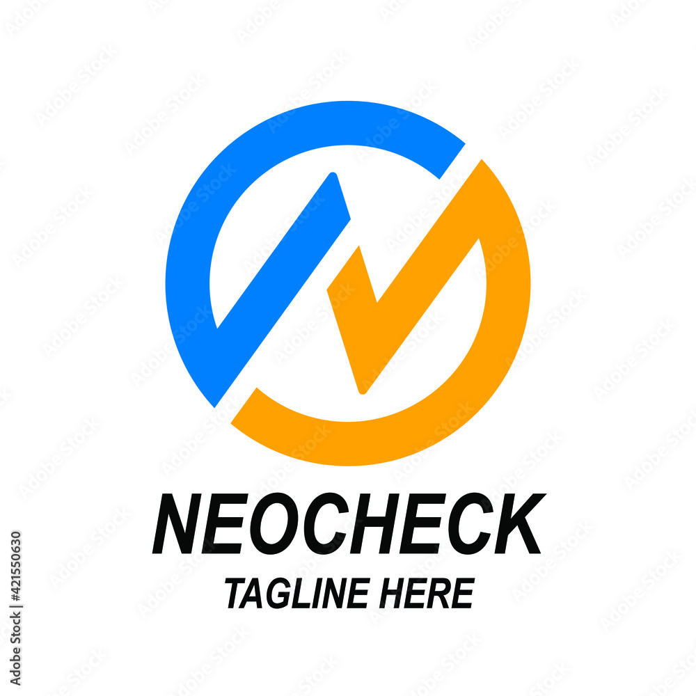 Neo Check Letter N Logo Design Template Concept Neo Check Letter N Logo Design Template Concept