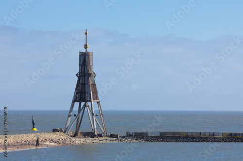 Kugelbake beacon, landmark of the city of Cuxhaven