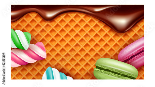 Dessert Candy Shop Creative Promo Banner Vector