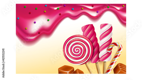 Sweet Shop Creative Promotional Poster Vector Illustration