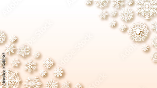 Abstract Background Winter With Snowflakes Shadows Vector Design Style Template
