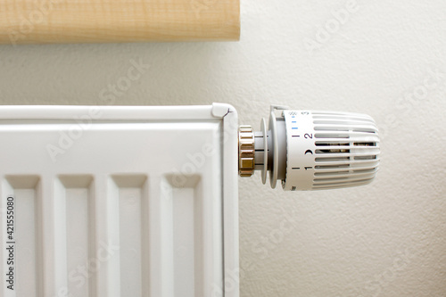 Wallpaper Mural Thermostatic head or radiator valve. Close-up view. Energy saving and save money concept with copy space. Reduce consumption of gas or electricity. Torontodigital.ca