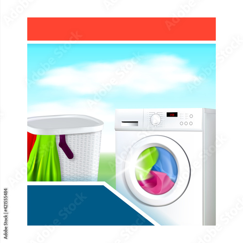 Laundry Services Discount Banner Vector Illustration banner photo