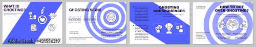 What is ghosting brochure template. Ghosting consequences. Flyer, booklet, leaflet print, cover design with linear icons. Vector layouts for presentation, annual reports, advertisement pages