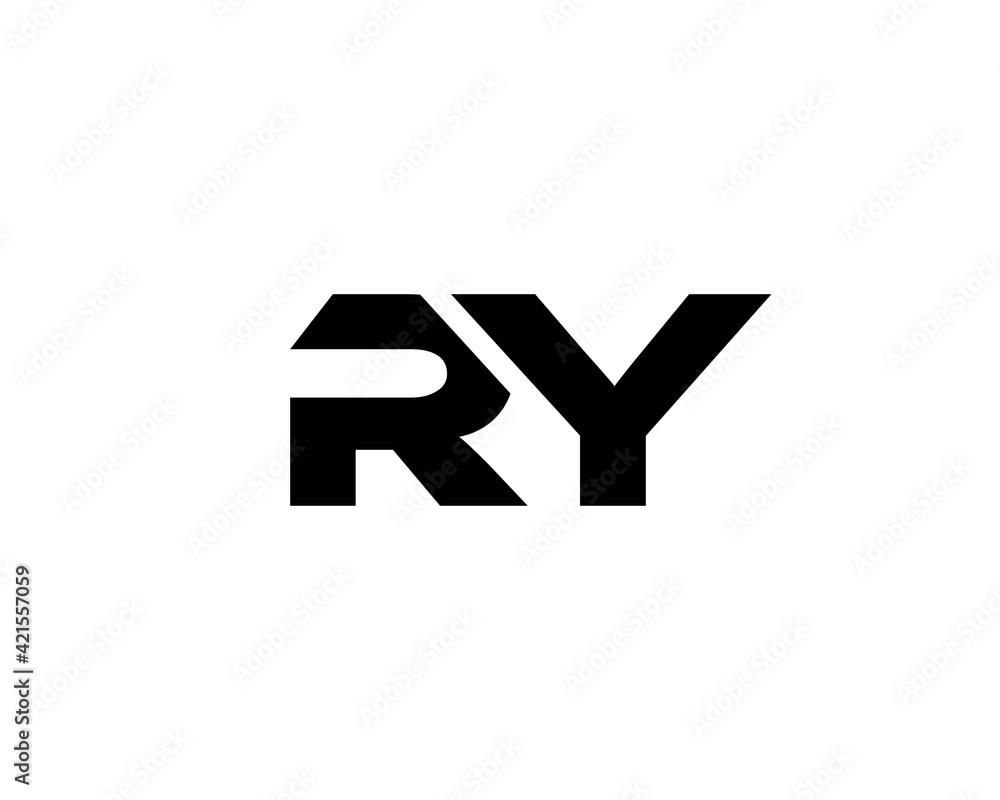 RY YR letter logo design vector template - obrazy, fototapety, plakaty 