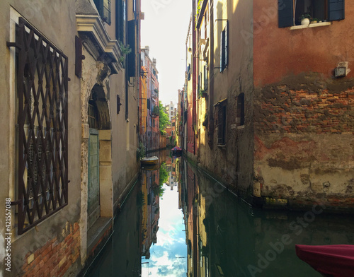 Colorful Reflections in Venice Canal Santa Croce 
