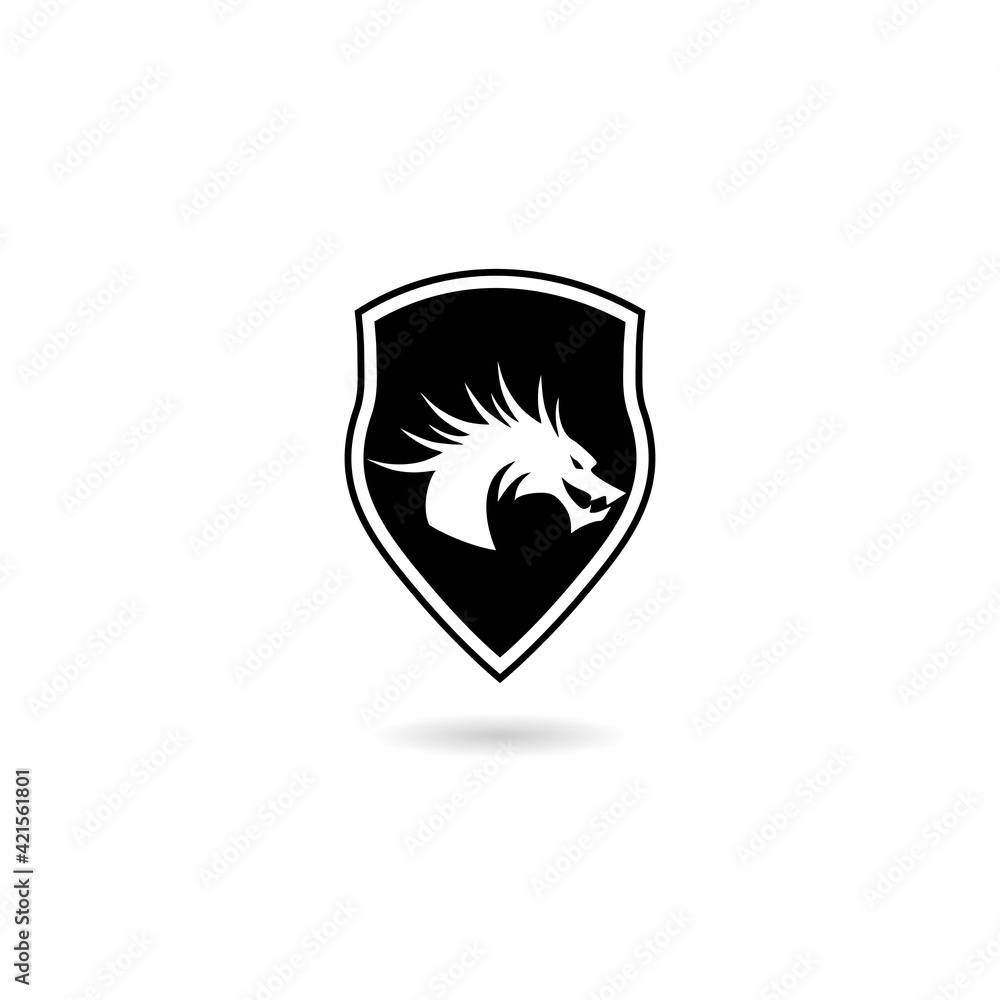 Dragon shield logo with shadow Dragon shield logo with shadow