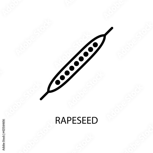 The Rapeseed Plant Line Icon In A Simple Style. Production of mixed feed, biofuel, oil, cosmetics, detergent. Vector sign in a simple style isolated on a white background. 64x64 pixel.