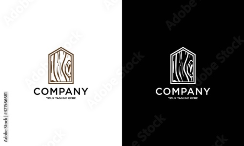 wood grain logo design concept