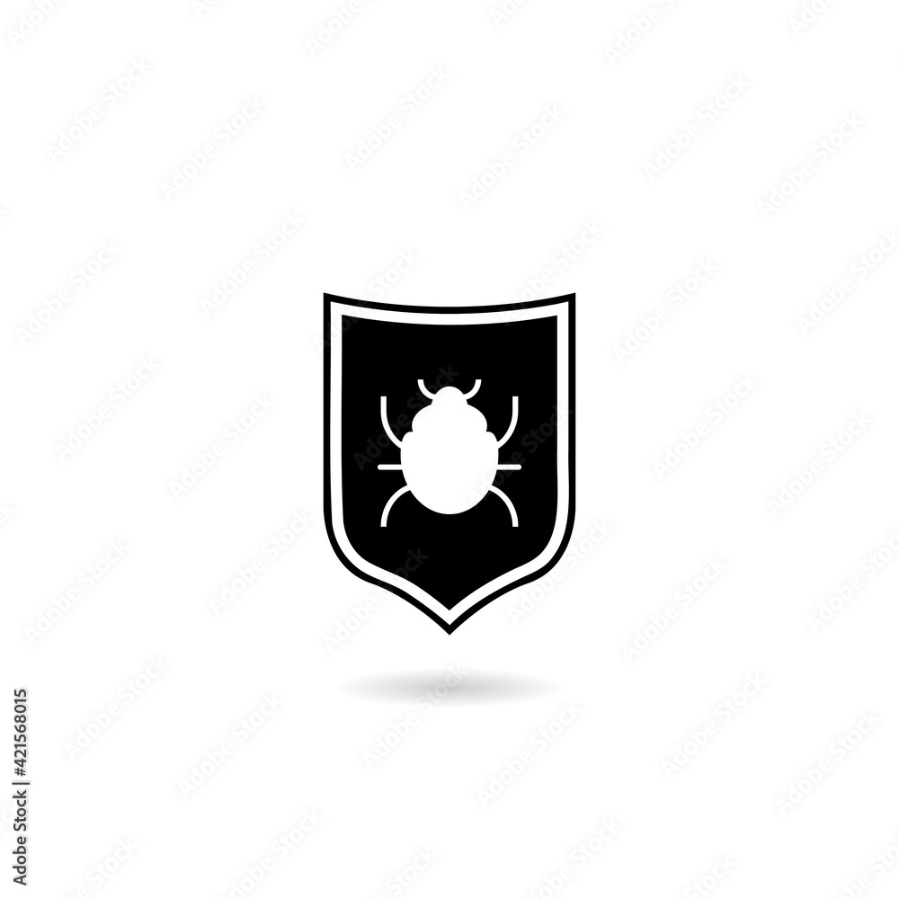 Shield antivirus computer icon with shadow Shield antivirus computer icon with shadow