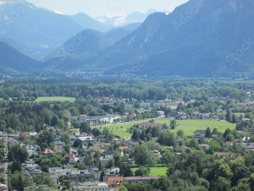 Salzburg, Austria, from Hohensalzberg Fortress Overlooking the Valley toward the Mountains Made famous by the Sound of Music photo