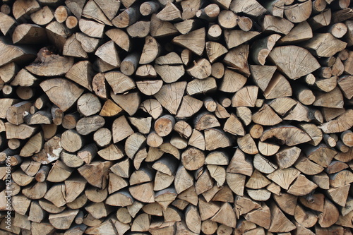 firewood pattern  firewood texture  pile of dry chopped fire wood background