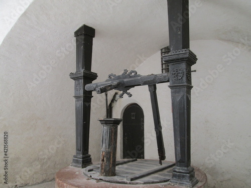 Water Well in Salzburg, Austria, at the Public Square on Festungsberg, Hohensalzberg Fortress, to provide Drinking Water to the Residences  photo