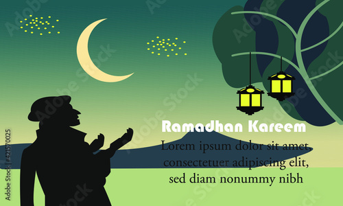 background ramadan kareem people praying silhouettes