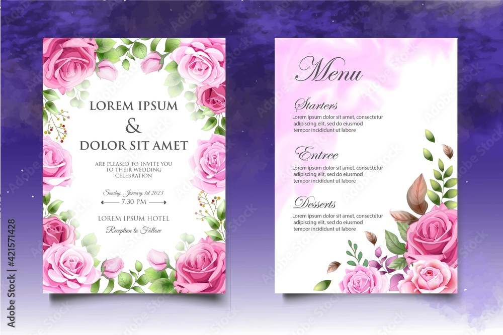Beautiful floral wedding invitation template Beautiful floral wedding invitation template