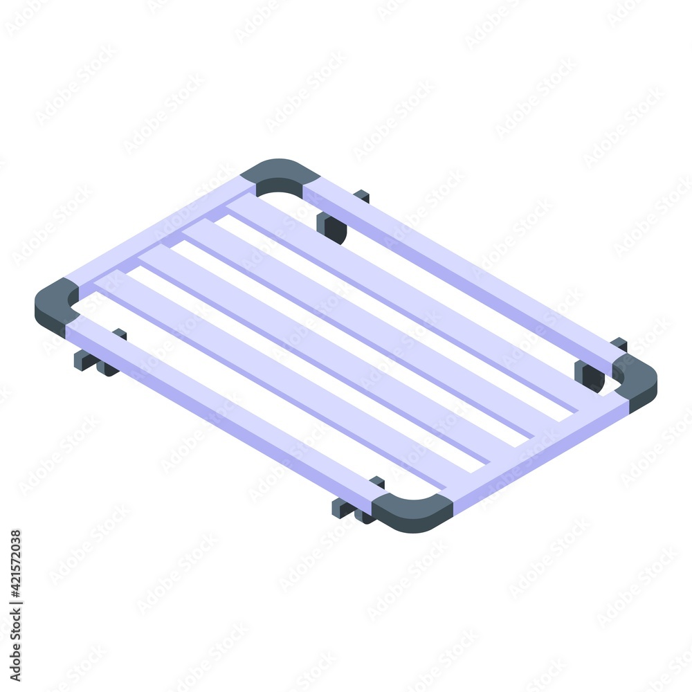 Car roof storage icon. Isometric of Car roof storage vector icon for web design isolated on white background Car roof storage icon. Isometric of Car roof storage vector icon for web design isolated on white background