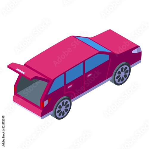 Open trunk car icon. Isometric of Open trunk car vector icon for web design isolated on white background