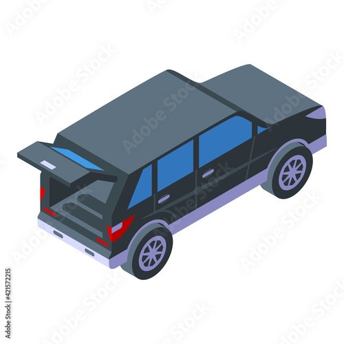 Empty trunk car icon. Isometric of Empty trunk car vector icon for web design isolated on white background