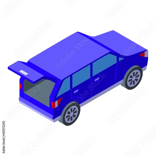 Big trunk car icon. Isometric of Big trunk car vector icon for web design isolated on white background