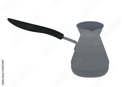 Silver coffee pot. vector illustration
