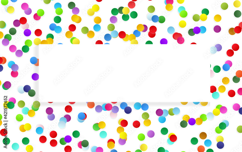 Frame with confetti border and copy space for your text, vector background Frame with confetti border and copy space for your text, vector background
