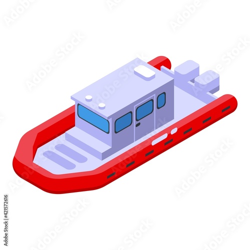 Rescue boat icon. Isometric of Rescue boat vector icon for web design isolated on white background