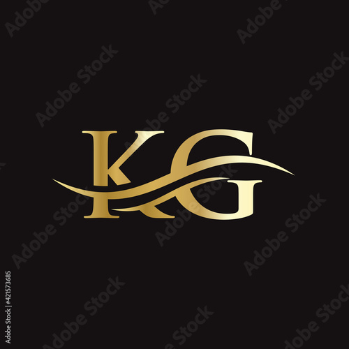 KG Letter Linked Logo for business and company identity. Initial Letter KG Logo Vector Template.