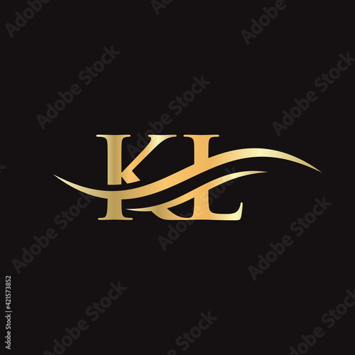 Initial linked letter KL logo design. Modern letter KL logo design vector with modern trendy