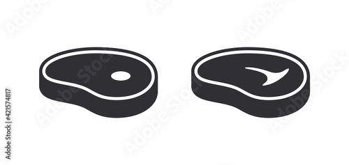 Steak icon. Butcher logo. Meat tenderloin. Logo template. Porter House. Protein food. Healthy food. Steak logotype. Butcher shop. Beefsteak. Steak house. Pork. BBQ logo. Barbecue icon. Steak icon.
