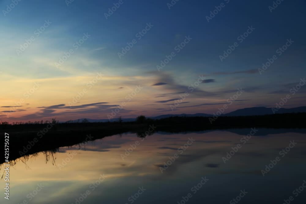 Timelapse of sunset and dusk on the Vrana Lake, Croatia Timelapse of sunset and dusk on the Vrana Lake, Croatia
