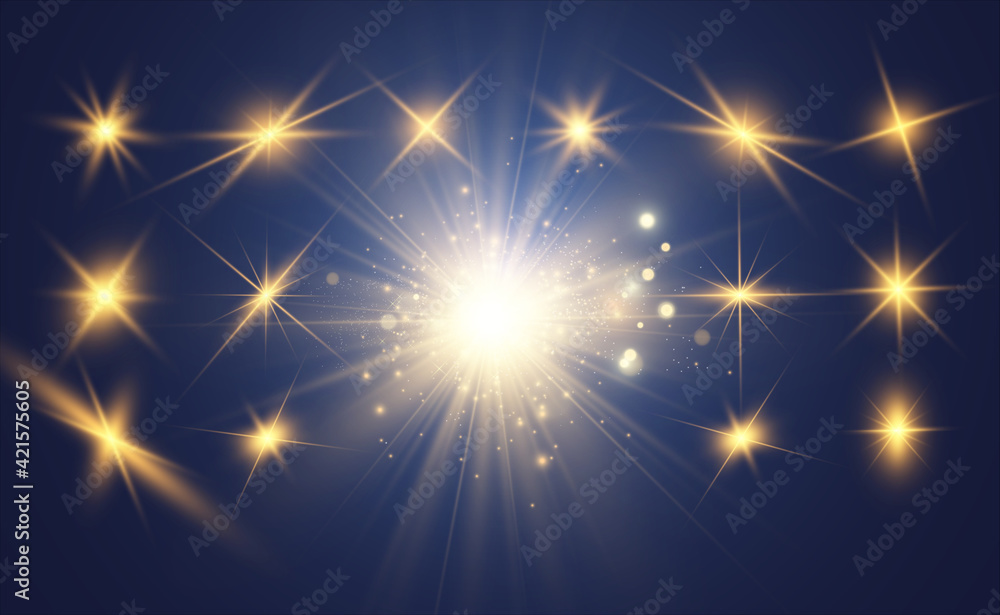 Set of bright beautiful stars. Light effect. Bright Star. Beautiful light to illustrate. Christmas star. White glitter sparkles with special light effect. Vector sparkles on a transparent background. Set of bright beautiful stars. Light effect. Bright Star. Beautiful light to illustrate. Christmas star. White glitter sparkles with special light effect. Vector sparkles on a transparent background.