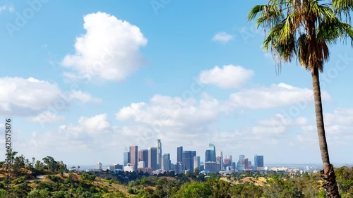 Wallpaper Mural Time Lapse of clouds moving behind the skyline of downtown Los Angeles Torontodigital.ca