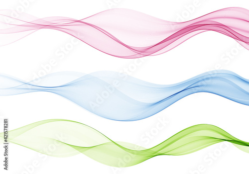 A set of transparent waves.Abstract colour background waves.