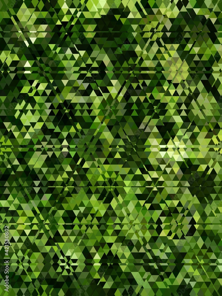Obraz premium triangular mosaic floral fantasy in shades of green 