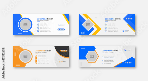 Modern Email signature template design, email signature, personal social media cover template different style