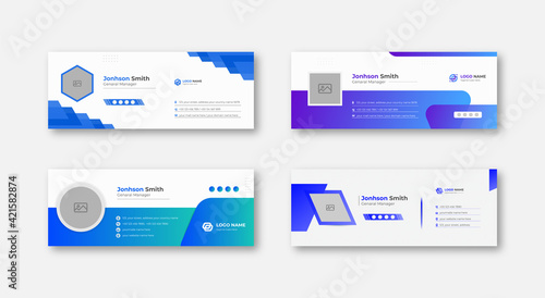 Modern Email signature template design, email signature, personal social media cover template different style