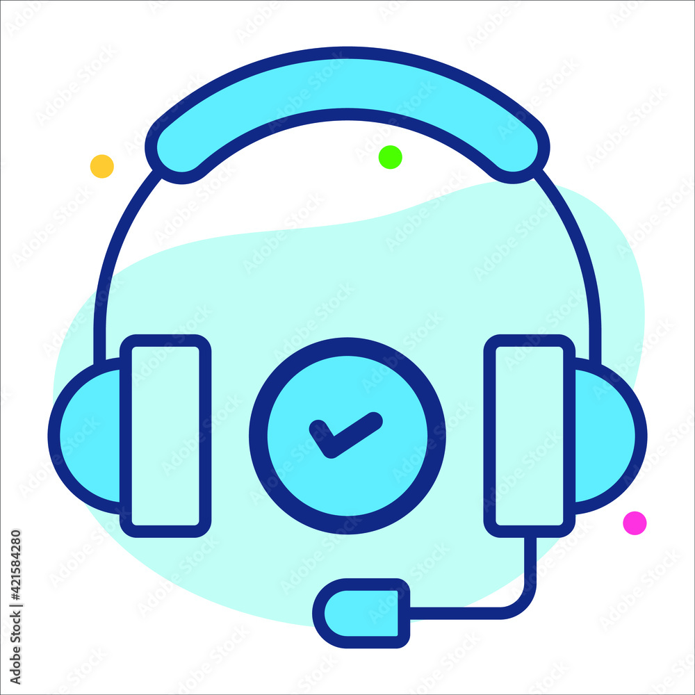 headphone flat line modern illustration headphone flat line modern illustration