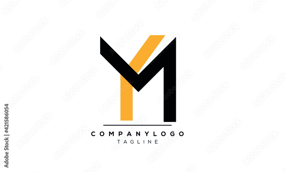 Abstract Letter Initial YM MY Vector Logo Design Template Stock Vector ...