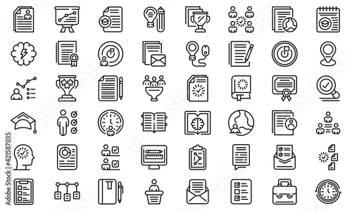 Education workflow icon. Outline education workflow vector icon for web design isolated on white background