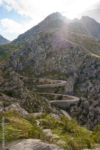 Twisting road of Sa Calobra in the Sierra de Tramuntana. Palma de Mallorca, Spain