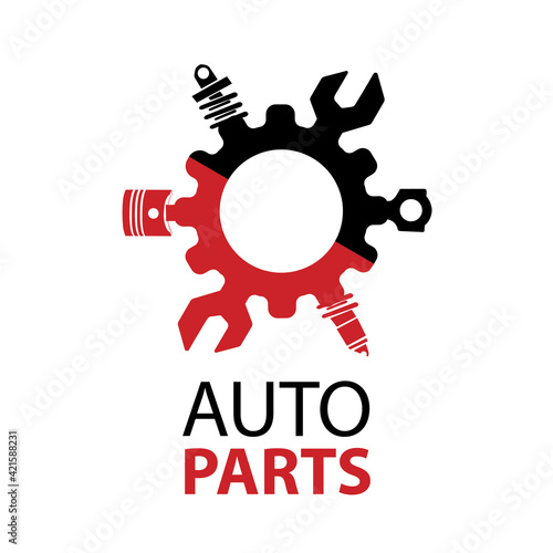 Vector logo of car parts, auto repair