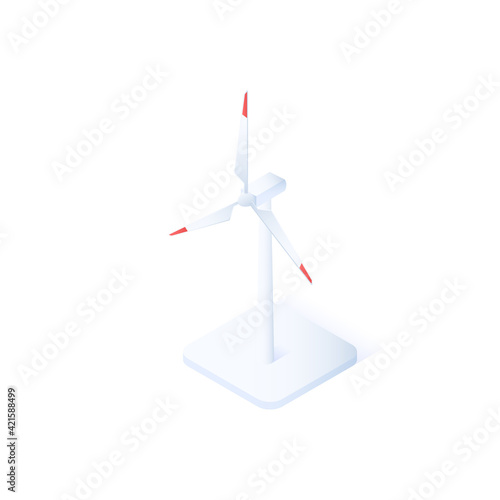 Wind generator isolated icon on white background.