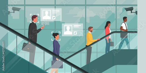 Facial recognition technology in a corporate building