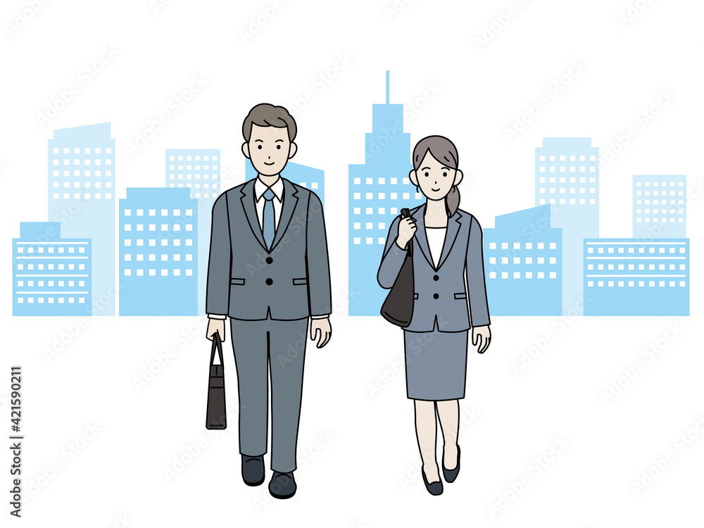 通勤 出勤 歩く 会社員 スーツ姿 男女 全身 イラスト素材 Stock ベクター Adobe Stock 通勤 出勤 歩く 会社員 スーツ姿 男女 全身 イラスト素材 Stock ベクター Adobe Stock