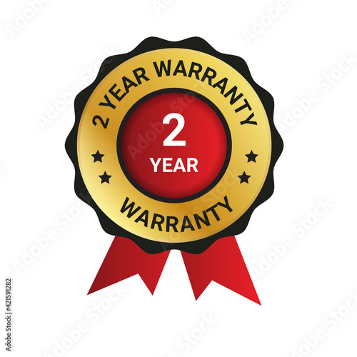 2 year warranty badge, label illustration, Extended warranty Guarantee Brand, emblem, label, logo