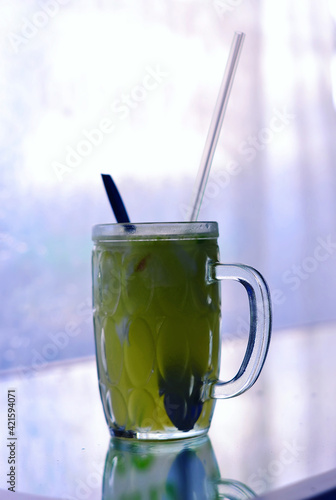 green tea in a glass