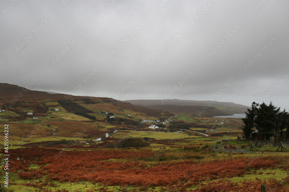Landscape of Isle of Skye in Scotland
