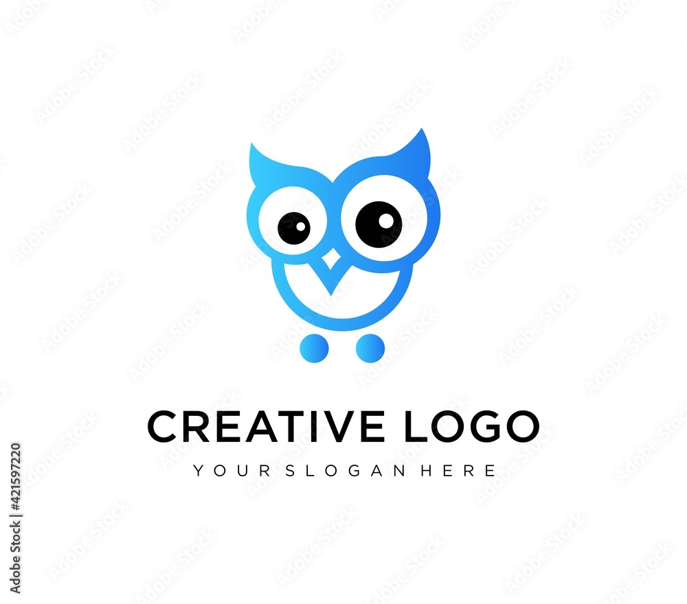 Simple modern owl logo template