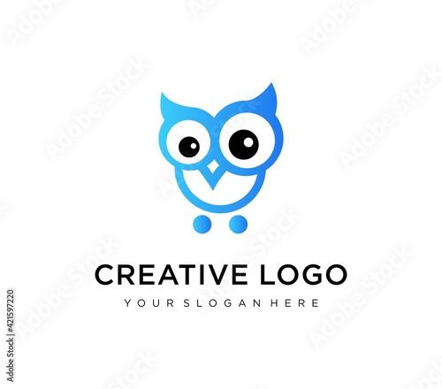 Simple modern owl logo template