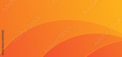 Orange bright background with big curves ig yellow gradient, presentation simple backdrop